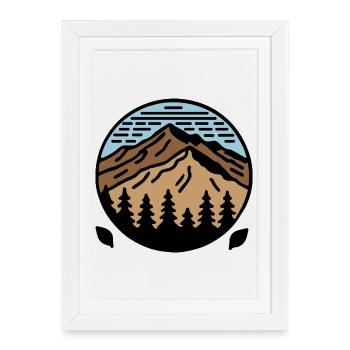 MOUNTAIN with blue sky - Framed poster (27 × 37 cm) - white - Front