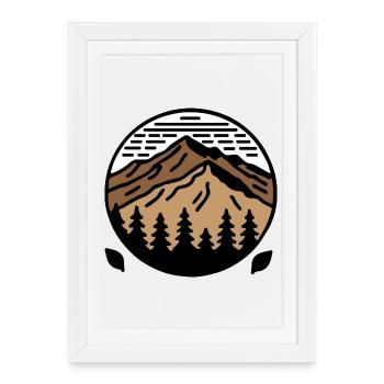 MOUNTAIN Cartoon - Framed poster (27 × 37 cm) - white - Front
