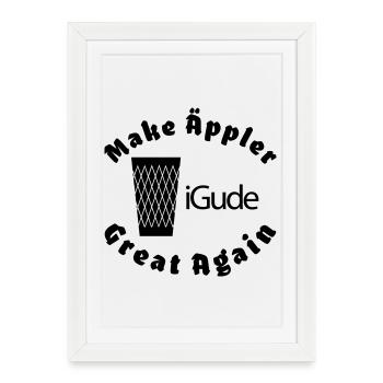 iGude Geripptes Great Again - Gerahmtes Poster (27 × 37 cm) - Weiß - Vorne