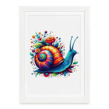 Escargot - Affiche encadrée (27 × 37 cm) - blanc - Devant