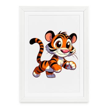 Tiger - Framed poster (27 × 37 cm) - white - Front
