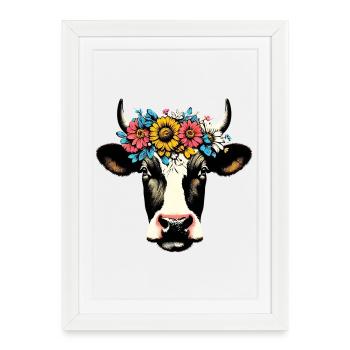 Vache - Affiche encadrée (27 × 37 cm) - blanc - Devant