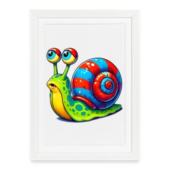 Escargot - Affiche encadrée (27 × 37 cm) - blanc - Devant