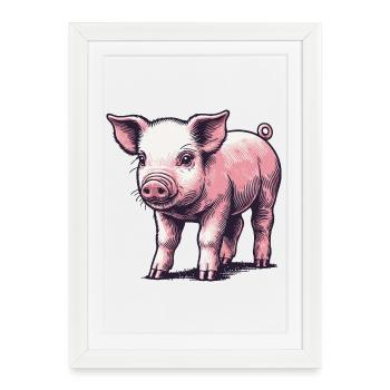Piglet - Framed poster (27 × 37 cm) - white - Front
