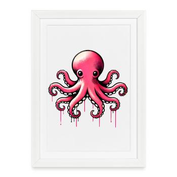 Octopus - Framed poster (27 × 37 cm) - white - Front
