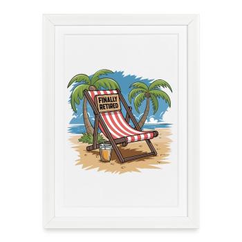 Finally Retired 2025 Professional Grandpa Grandpa and - Framed poster (27 × 37 cm) - white - Front