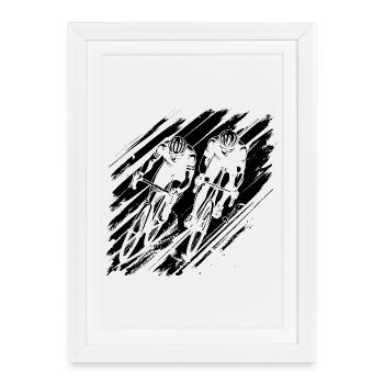 Cyclist - Framed poster (27 × 37 cm) - white - Front