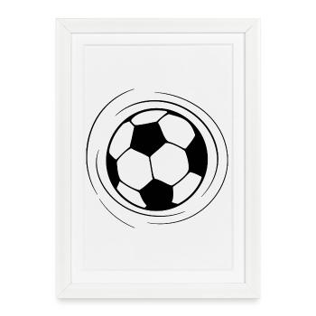 Dessin au trait de football - Affiche encadrée (27 × 37 cm) - blanc - Devant