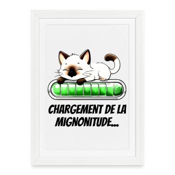 Chargement Mignonitude - Chat Adorable - Affiche encadrée (27 × 37 cm) - blanc - Devant