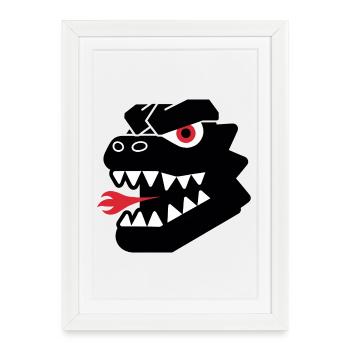 Dragon Head - Framed poster (27 × 37 cm) - white - Front