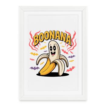 Boonana Ghost Banana Déguisement - Affiche encadrée (27 × 37 cm) - blanc - Devant