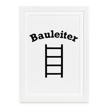 Funny Chef de Construction Design de Chantier - Affiche encadrée (27 × 37 cm) - blanc - Devant