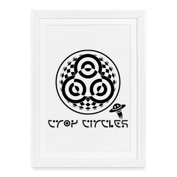 Psychedelic Trinity Crop Circle - Framed poster (27 × 37 cm) - white - Front