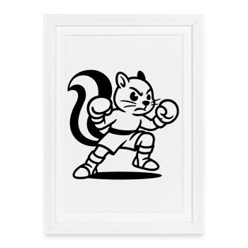 Boxer Écureuil - Affiche encadrée (27 × 37 cm) - blanc - Devant
