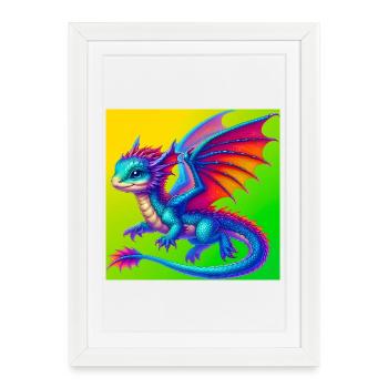 dragon - Framed poster (27 × 37 cm) - white - Front