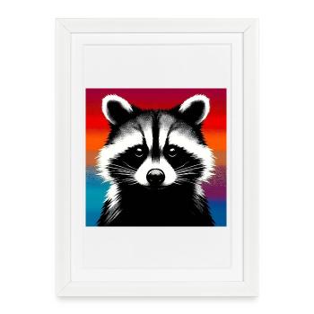Raton laveur - Affiche encadrée (27 × 37 cm) - blanc - Devant
