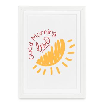 Good Morning Love - Illustration demi-soleil pour Tas - Affiche encadrée (27 × 37 cm) - blanc - Devant