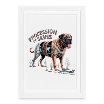 Cyborg Mastiff Skin Layers - Framed poster (27 × 37 cm) - white - Front