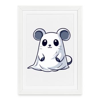 Mouse Halloween Ghost - Framed poster (27 × 37 cm) - white - Front