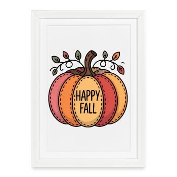 Happy Fall Pumpkin Patch - Framed poster (27 × 37 cm) - white - Front