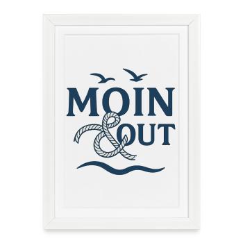 Logo nautique Moin & Out - Affiche encadrée (27 × 37 cm) - blanc - Devant