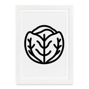 Chou - Affiche encadrée (27 × 37 cm) - blanc - Devant