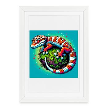 Gecko - Framed poster (27 × 37 cm) - white - Front