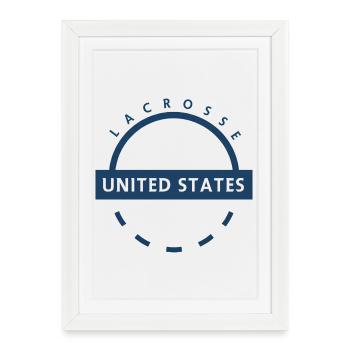 Lacrosse United States Emblem - Framed poster (27 × 37 cm) - white - Front