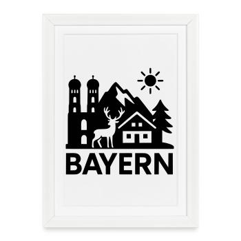 Bavaria Landmark State - Framed poster (27 × 37 cm) - white - Front