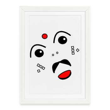 Face stylized - Framed poster (27 × 37 cm) - white - Front