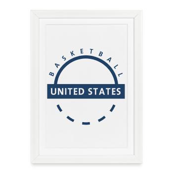 Basketball US Emblem Arc Logo - Framed poster (27 × 37 cm) - white - Front