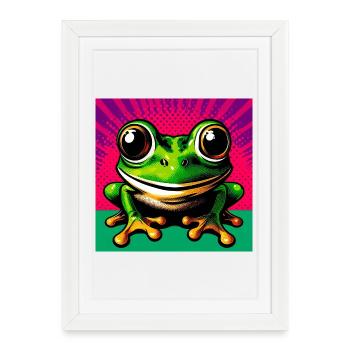 frog - Framed poster (27 × 37 cm) - white - Front
