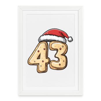 43 Number Cookie Christmas - Framed poster (27 × 37 cm) - white - Front