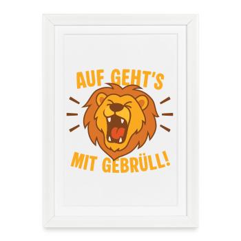 Lion's Call: Let's Roar - Framed poster (27 × 37 cm) - white - Front