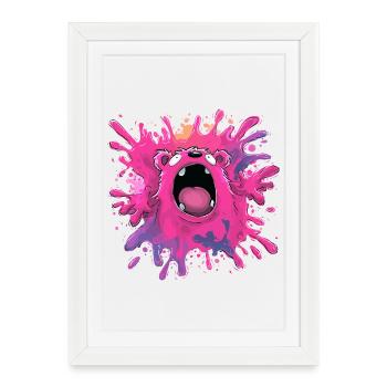 Explosion de couleurs Monster - Affiche encadrée (27 × 37 cm) - blanc - Devant