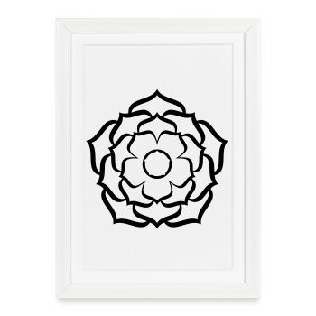 Mandala du Lotus Inversé - Affiche encadrée (27 × 37 cm) - blanc - Devant