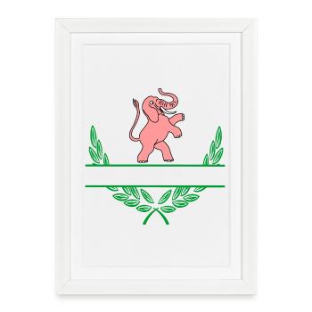 Pink Elephant with Namespace - Framed poster (27 × 37 cm) - white - Front