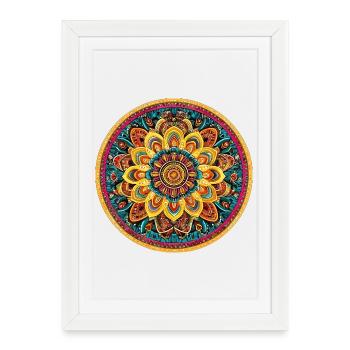 Luminous Mandala Kaleidoscope - Framed poster (27 × 37 cm) - white - Front