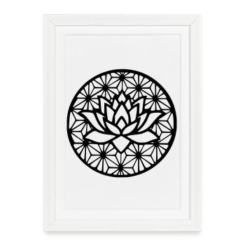 Fleur de vie & lotus - Affiche encadrée (27 × 37 cm) - blanc - Devant
