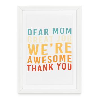 Maman célibataire Maman Maman célibataire Maman célibataire - Affiche encadrée (27 × 37 cm) - blanc - Devant