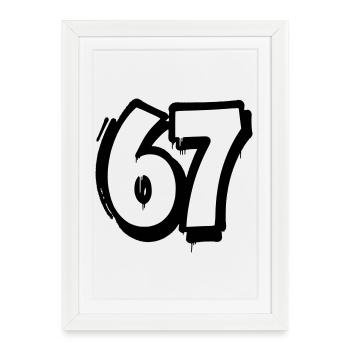 Comic Number 67 – Bold Black and White Outline - Framed poster (27 × 37 cm) - white - Front