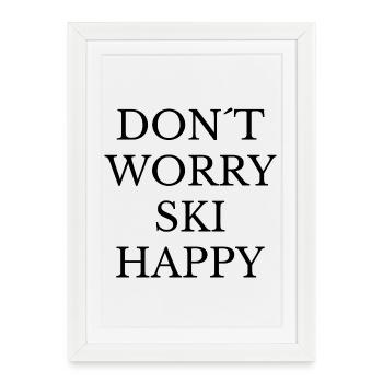 Ambiance Skieuse - Affiche encadrée (27 × 37 cm) - blanc - Devant