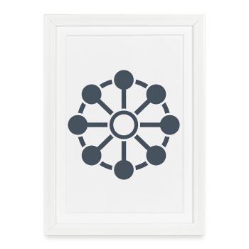 Central network star - Framed poster (27 × 37 cm) - white - Front