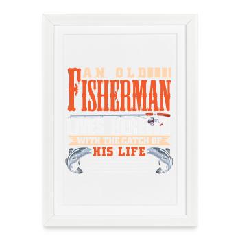 Pêcheurs Pêcheurs Pêcheurs Pêcheurs Pêcheurs Sportifs - Affiche encadrée (27 × 37 cm) - blanc - Devant
