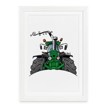 0350_GroeneTrekker_3350 - Affiche encadrée (27 × 37 cm) - blanc - Devant