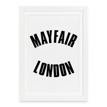 Emblème de Mayfair London - Affiche encadrée (27 × 37 cm) - blanc - Devant