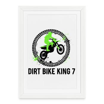 7e anniversaire de Dirt Bike King - Affiche encadrée (27 × 37 cm) - blanc - Devant