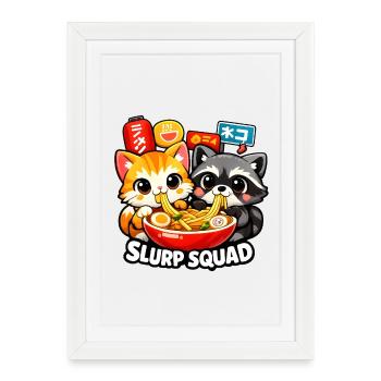 Soupe ramen aux nouilles - Affiche encadrée (27 × 37 cm) - blanc - Devant