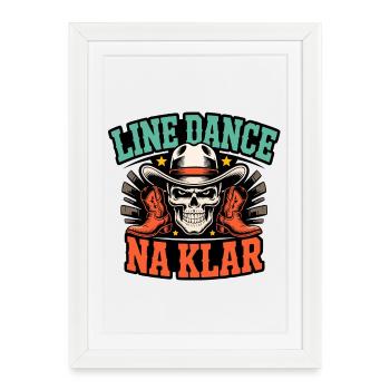Line Dance Of course Skull Cowboy - Framed poster (27 × 37 cm) - white - Front
