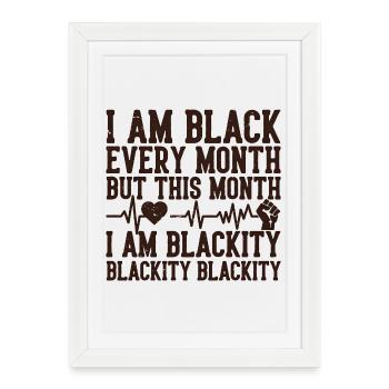 Mois noir Mois Battement de Cœur Poing - Affiche encadrée (27 × 37 cm) - blanc - Devant